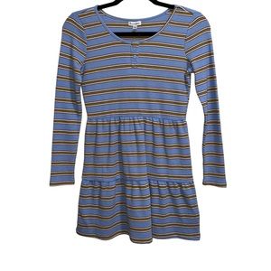 NEW NWT Love, Fire Blue & Gold Stripe Henley Dress
